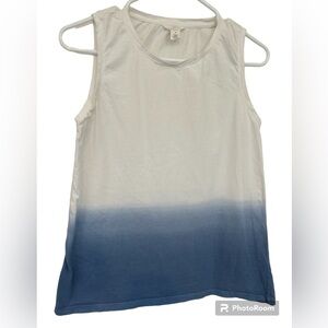 Caslon Blue/White Ombré Tank Top • Size XS